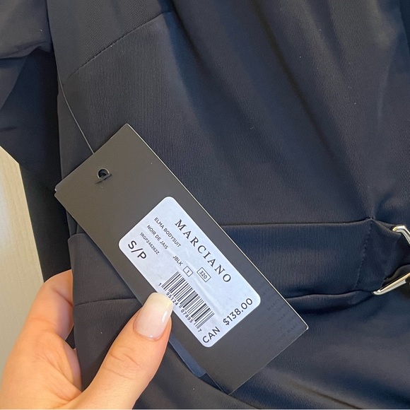 Marciano by Guess black bodysuit with cutout in the centre and gold detailing - Picture 2 of 2